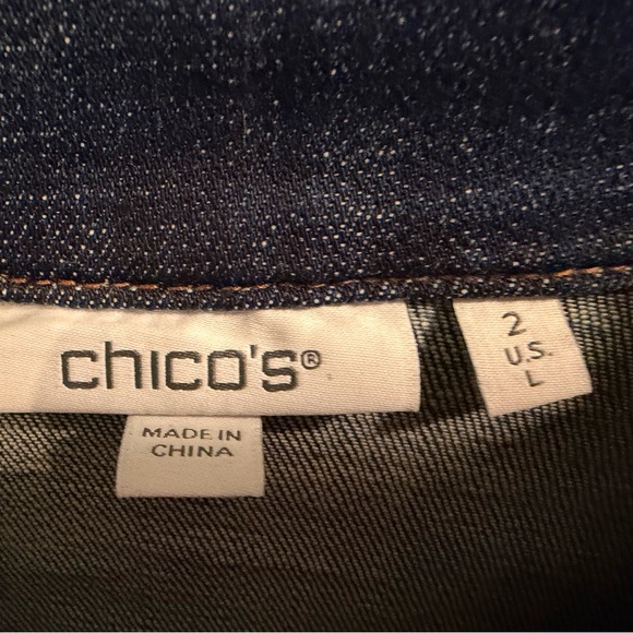 Chico's Dark Blue Denim Jacket size 2 - Picture 3 of 5